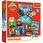 Trefl Puzzle 3in1 Fireman Sam tegevuses 106 elementi