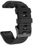 4wrist Silikoonrihm Garmin Fenix ​​​​7X / Fenix ​​​​6X / Fenix ​​​​5X Plus / Fenix ​​​​3 - 26 mm - must
