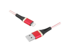 PS USB - IPhone 8pin 1m punase punutud kaabliga