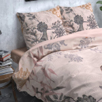 Voodipesukomplekt, flanell, beez lilledega, "Forest Charm"