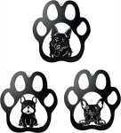 Ctpeng metallist seinakaunistus koeraga (3 tk, 26,4 x 24,6 cm)