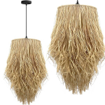 Boho stiilis ripplamp bambusest, naturaalne v&auml;rv, E27