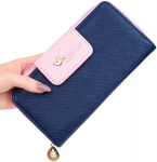 Praktiline naiste rahakott, suur, tepitud, dekoratiivse mustriga