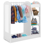 Costway riidekapp lastele kost&uuml;&uuml;mikapp lastele peegliga 93,5 x 38 x 100 cm valge