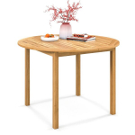 Costway aialaud akaatsiapuidust &uuml;mmargune s&ouml;&ouml;gilaud 4 inimesele bistroo laud puidust laud &otilde;ue 110 x 110 x 75 cm naturaalne