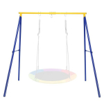 Kiigeraam Costway, 194x184x180 cm, sinine + kollane