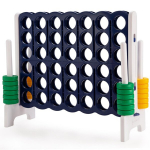 Costway 4-reas hiiglaslik m&auml;ngukomplekt lastele ja t&auml;iskasvanutele 120 x 42 x 104 cm hall + tumesinine