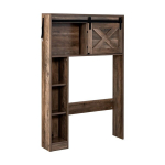 Costway Puidust WC-kapi riiul,84 x 17 x 128 cm Pruun