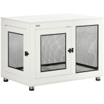 Koerakast, sh. pehme mati, 2 ust, lukustatav, teras, valge, 94 x 60 x 71,5 cm