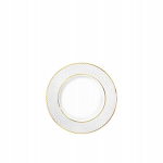 Valge portselanist taldrik 15 cm, kuldse &auml;&auml;risega taldriku- v&otilde;i leivataldrik, biały|odcienie ż&oacute;łtego i złota