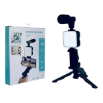 SHIVS AY-49 videotegemise komplekt Bluetooth​​ puldi, mikrofoni, ministatiivi ja LED-valgustusega