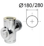 Isoleeritud 90&deg; t-&uuml;hendus koos vastupidise redaktsiooniga ja adapteriga. D-180/280 mm.