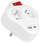 Splitter 2 prantsuse pesa koos maanduse ja l&uuml;litiga + USB-C + USB-A VA0284 VAYOX