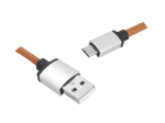 PS USB-mikroUSB kaabel, 1m, pruun, nahast.