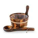 Saunakibu ja kulp Sauflex 4,0 L / 36 cm, p&otilde;letatud haab