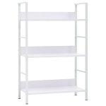 vidaXL 3 riiuliga raamaturiiul valge 60x27,6x90,5 cm, puitlaastplaat, Balta