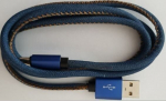 Usb A - Usb C kaabel punutisega, 1m, sinine