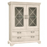 Valgustusega vitriinkapp Kashmir, m&auml;nd valge