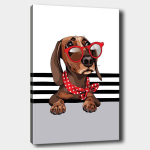 Reproduktsioon l&otilde;uendil Kutsikas prillidega