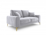 Kahekohaline diivan Mazzini Sofas Madara, veluur, h&otilde;bedane/kuldne v&auml;rv