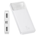 Akupank Akupank Baseus 10000mAh Bipow - 2 x USB + C t&uuml;&uuml;p - 15 W, valge