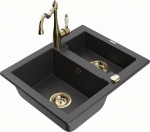 Graniidist k&ouml;&ouml;givalamu Mexen Carlos koos segisti ja sifooniga, Black granite+Gold