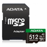 Adata m&auml;lukaart microSD Speed Plus 512GB UHS1 U3 V30 A2 180/160 MB/s