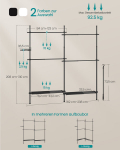 Riidenagi 33,5 x (162-238) x (208-310) cm mattmust