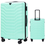 WINGS XXL suur reisikohver, ABS materjal, 4 ratast, lukustatav, hele roheline, kerge, suur, unisex, 97L