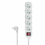 Maandusega elektripikendusjuhe, 4 pistikupesa, 5m
