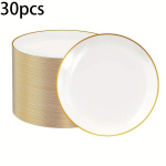 Valged plastiktaldrikud (30 tk)