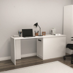 Arvuti- ja kirjutuslaud Asir Akser, 180x73.8x47 cm, valge