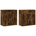 puhvetkapid 2 tk,lisakapp suitsutatud tamm, 79 x 38 x 80 cm, tehispuit CFE998957