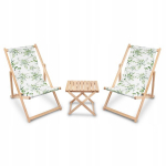 2 lamamistooli komplekt + puidust kokkupandav kohvilaud terrassile reguleeritav mix