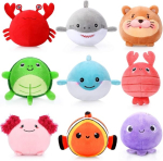9 mini meremaailma kaisukaru komplekt, 8 cm, armsad mereelukad, pehmed v&auml;rvilised ookeani pl&uuml;&uuml;sm&auml;nguasjad lastele, s&uuml;nnip&auml;evateemaline pidu, beebipeo kaunistus, lihav&otilde;ttemunade t&auml;ide korv