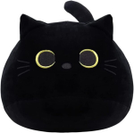 50 cm musta kassi pl&uuml;&uuml;sm&auml;nguasi, musta kassi padi, paks kassi kawaii t&auml;idis, pl&uuml;&uuml;s, nimme padi, kodukaunistus, kingitus poistele ja t&uuml;drukutele