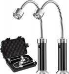 Mojidecor grilli valgusti, magnetiliste grilli valgustite komplekt v&auml;ligrillidele, grilli tarvikud, t&ouml;&ouml;tab patareidega, 360 kraadi p&ouml;&ouml;rdenurk (2 tk, must)