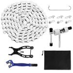 1 komplekt jalgrattakett 6/7/8 k&auml;igu jalgrattaketi sahtel jalgrattakett 1/2 x 3/32 tolli 116 l&uuml;li jalgrattaketi t&ouml;&ouml;riist ketipurustaja ja ketitestriga 6 7 8 maanteeratta m&auml;giratta terasratta jaoks