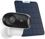 Reolink Argus 4 4k v&auml;litingimustes kasutatav p&auml;ikeseenergia valvekaamera, 180&deg; laia nurgaga ja Ai tuvastusega, 8mp juhtmevaba akuga Wifi v&auml;likaamera prožektoriga, v&auml;rviline &ouml;&ouml;n&auml;gemine, 2.4/5ghz Wi-fi 6, 6w p&auml;ikesepaneeliga