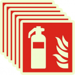 6 tk tulekustuti m&auml;rk, fotoluminestseeruv tulekustuti m&auml;rk, co2 tulekustuti pvc m&auml;rk 15 x 15, isekleepuv tulekaitse m&auml;rk vastavalt iso-le