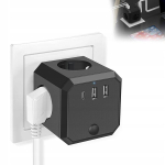 Pikenduskuubik 4 pistikupesa 2-usb 1-type C 7in1 ilma kaablita