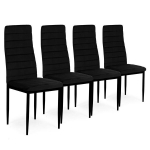 Kontuuritud seljatoega toolid - BLACK VELVET - 4 tk