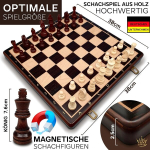 Apeqi&reg; Premium magnetiline malem&auml;ng, kvaliteetne t&auml;ispuit, 38 x 38 cm, 2 lisa daami, kingiidee, elegantne male laud, kvaliteetne kokkupandav male laud 34 malendiga