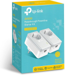 Tp-link tl-pa4010p kit 600mbps 2 pordiga powerline adapteri komplekt (2x10/100mbps ethernet port, plug & play, energias&auml;&auml;st, &uuml;hildub k&otilde;igi peamiste powerline adapteritega) valge