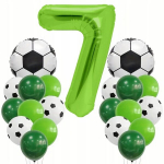 &Otilde;hupall roheline number 7 heeliumiga &otilde;hupallid pallidega jalgpalli s&uuml;nnip&auml;ev f&auml;nnile Xl