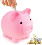 Cjbin roosa notsude kujuline hoiup&otilde;rsas lastele - purunemiskindel plastist hoiukassa t&uuml;drukutele ja poistele - praktiline s&uuml;nnip&auml;evakingitus - 12 x 14.5 x 13.5 cm