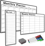 The Magnet Shop n&auml;dala planeerija komplekt, magnettahvel-planeerija, kuivkustutuskomplekt, A4 n&auml;dala planeerija, S3 Minu nimekiri, A3 kuu kalender, 4 kuivkustutusmarkerit, kustutuskummid, 5 tk