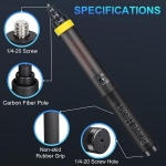 N&auml;htamatu s&uuml;sinikkiust selfipulk Insta360 One X4 X3 X2/rs/r/x, Gopro Max panoraamkaamera tarvikud, pikendatud pulk 3m kollane