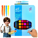 Vee akvarellv&auml;rvid kuubikutena komplekt 48in1 + veepintsel karbis