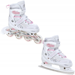 Uisud rulluisud 2in1 reguleeritavad Croxer Optima White/pink 31-34